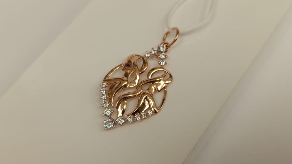 ПОДКМИ585 ПОДВЕСКА С КАМНЯМИ (Au 585)