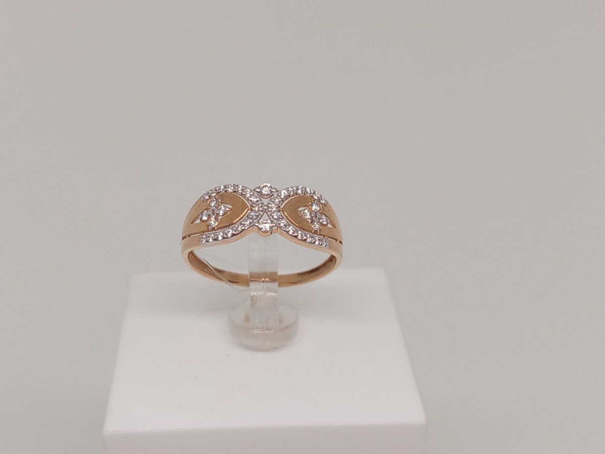 КОЛЬЦО С КАМНЯМИ (Au 585)