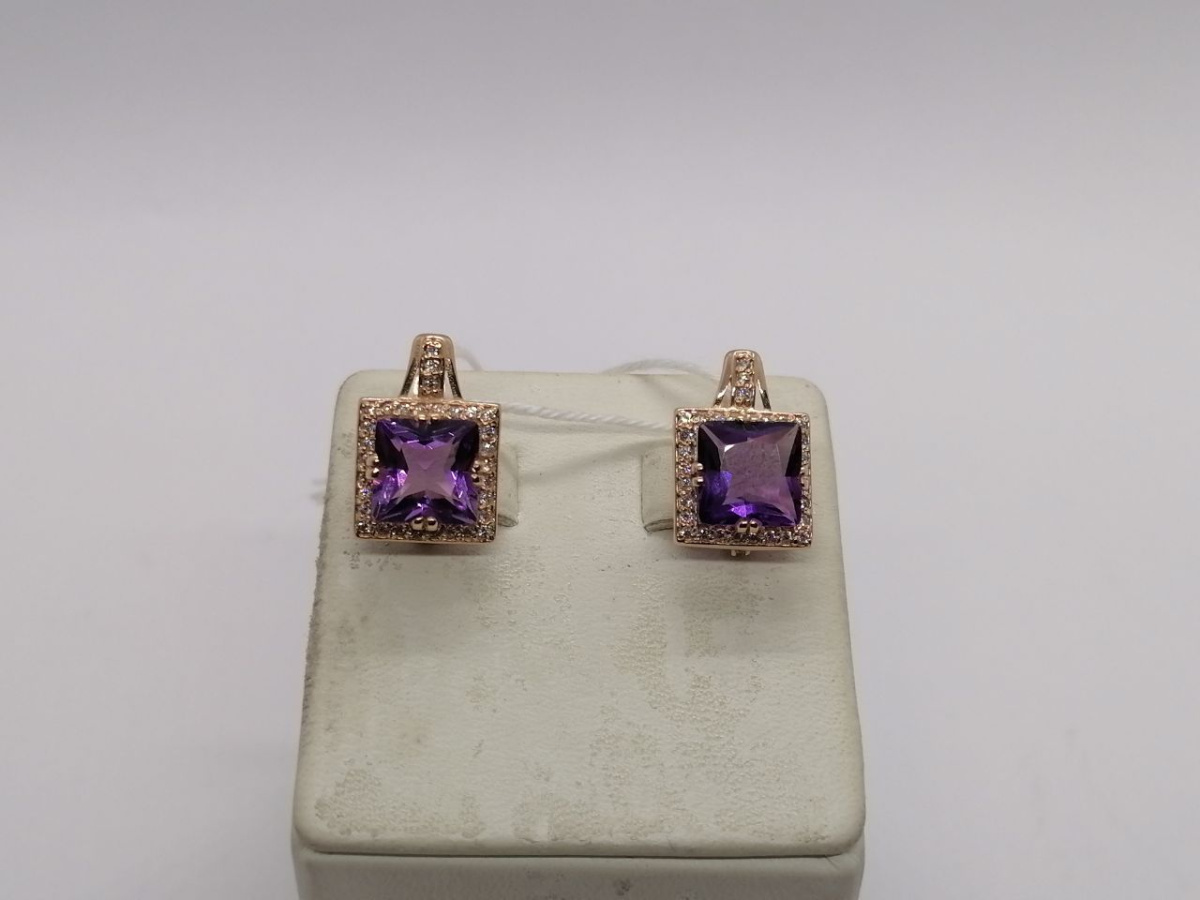 СКМИ585 СЕРЬГИ С КАМНЯМИ (Au 585)