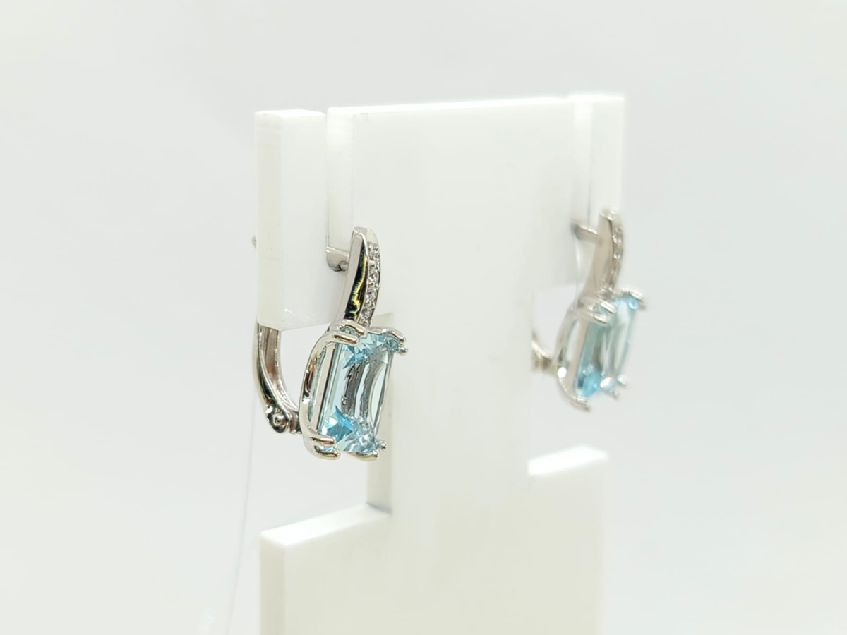 СЕРЬГИ ТОПАЗ с камнями (Au 585)