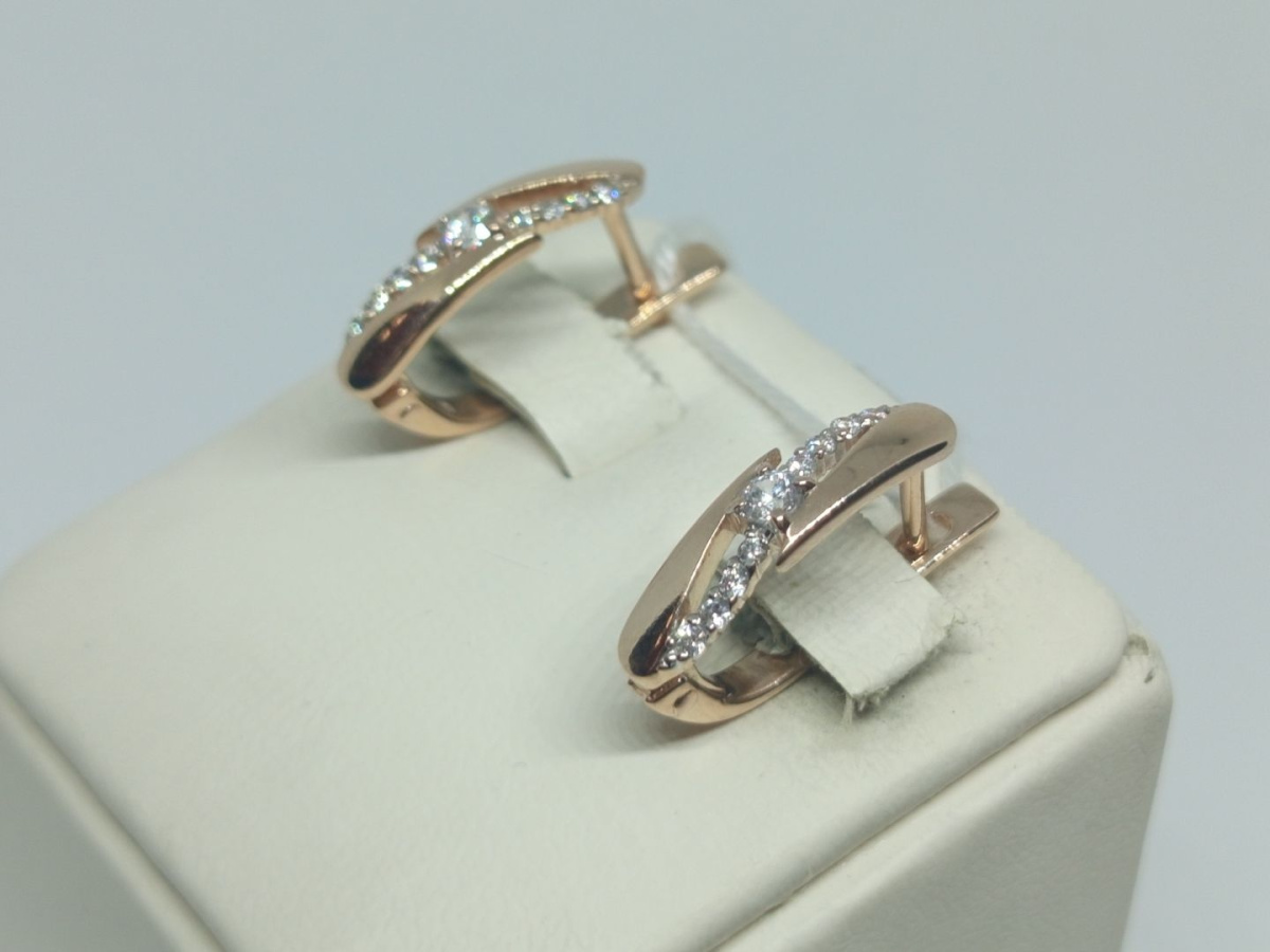 СКМИ585 СЕРЬГИ С КАМНЯМИ (Au 585)