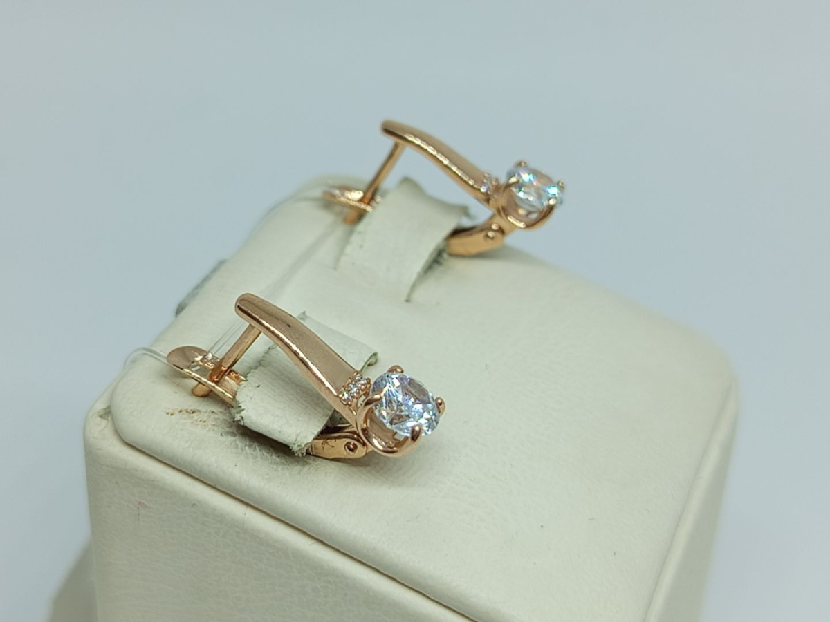 СЕРЬГИ С КАМНЕМ (Au 585)