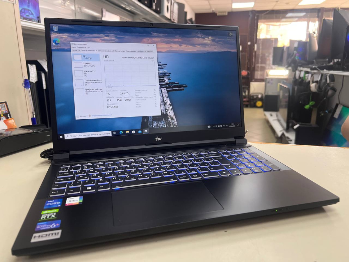 Ноутбук iRu; Core i5-12500H, GeForce RTX 3050, 32 Гб, 512 GB, Нет