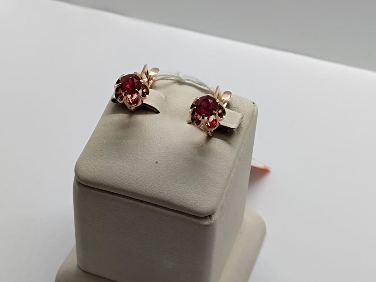 СКМ583 СЕРЬГИ С КАМНЕМ (Au 583)