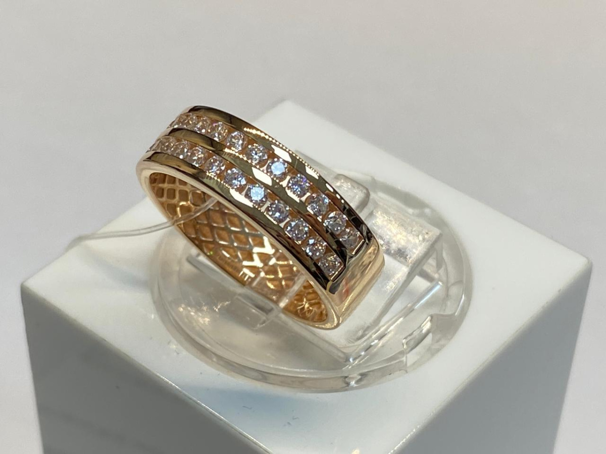 КОЛЬЦО С КАМНЯМИ (Au 585)