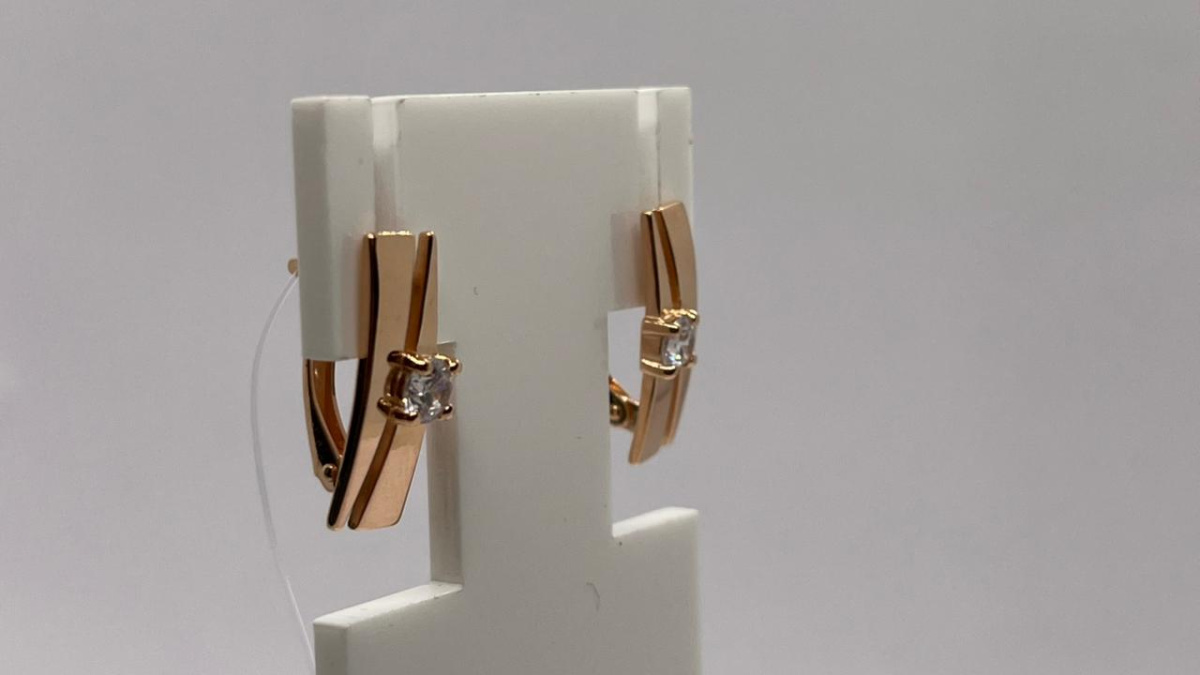 СЕРЬГИ С КАМНЕМ (Au 585)