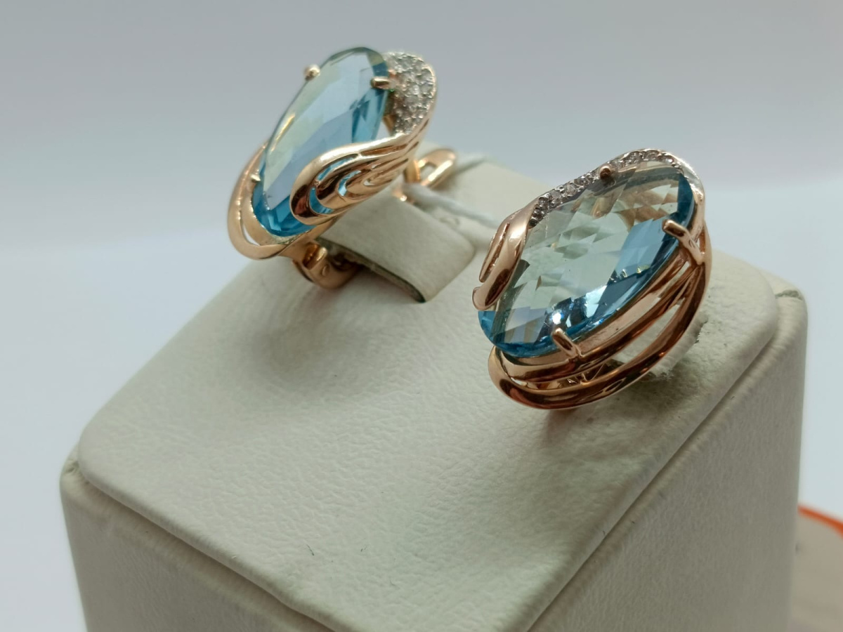 СКМИ585 СЕРЬГИ С КАМНЯМИ (Au 585)