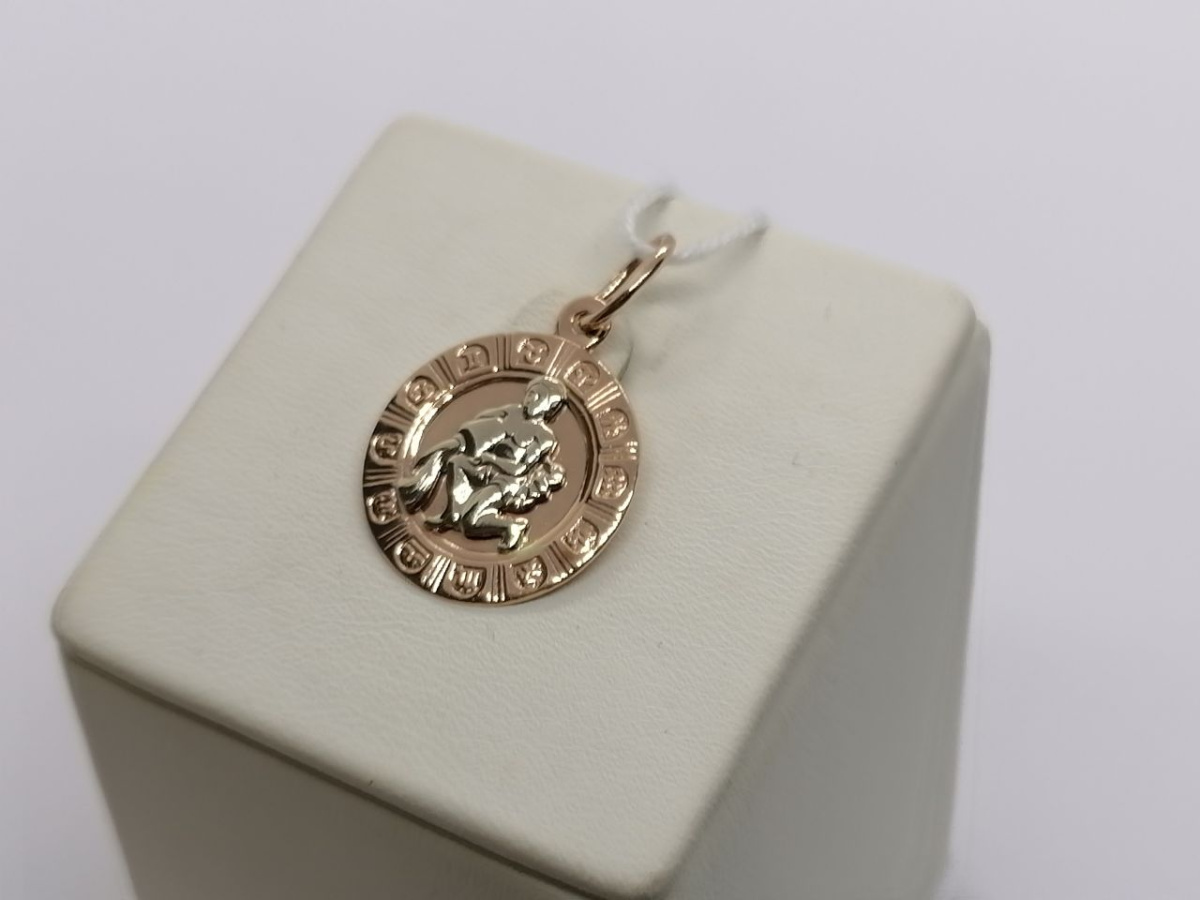 ПОДВЕСКА ЗНАК ЗОДИАКА ВОДОЛЕЙ Au 585