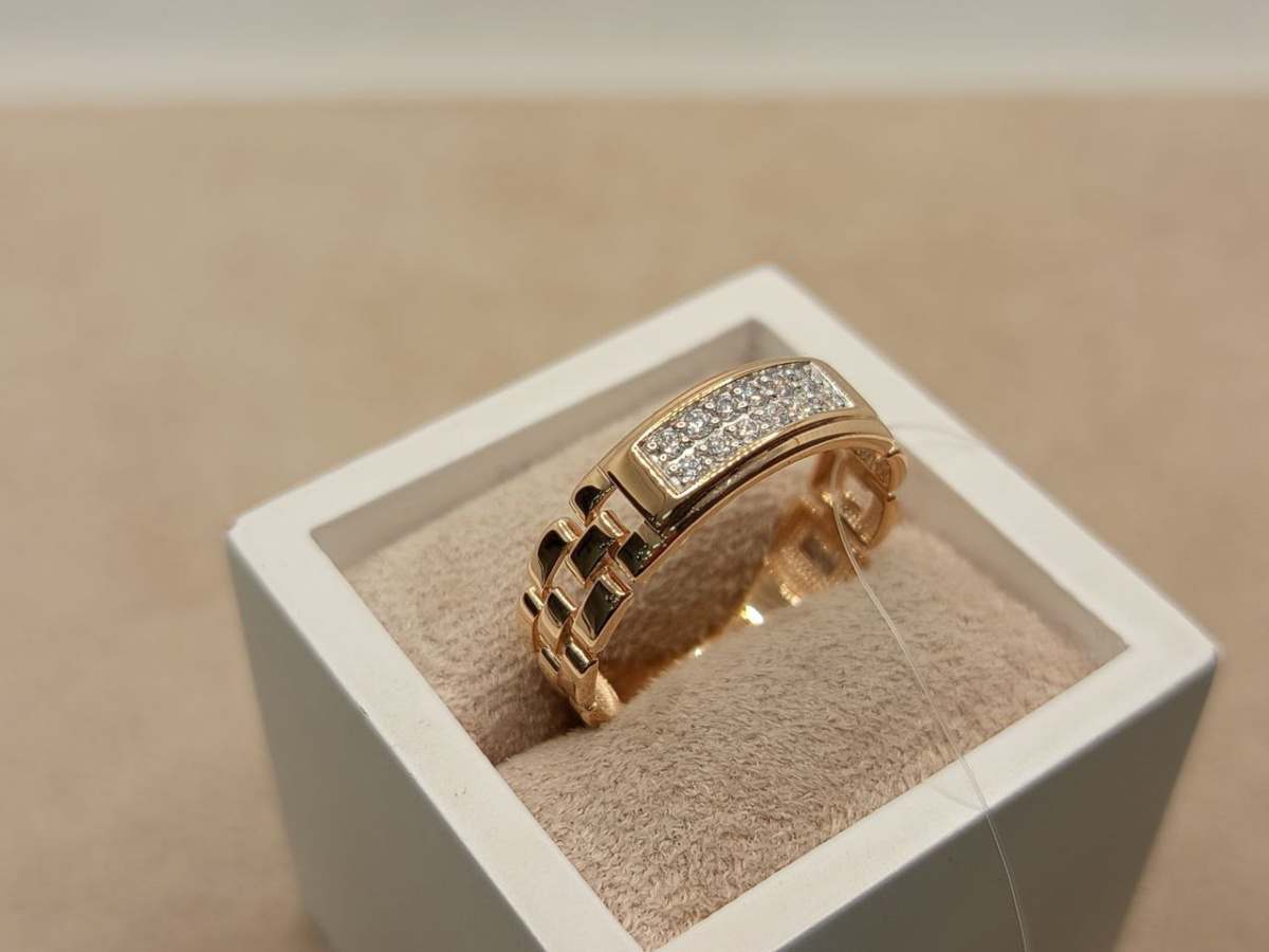 КОЛЬЦО С КАМНЯМИ (Au 585)