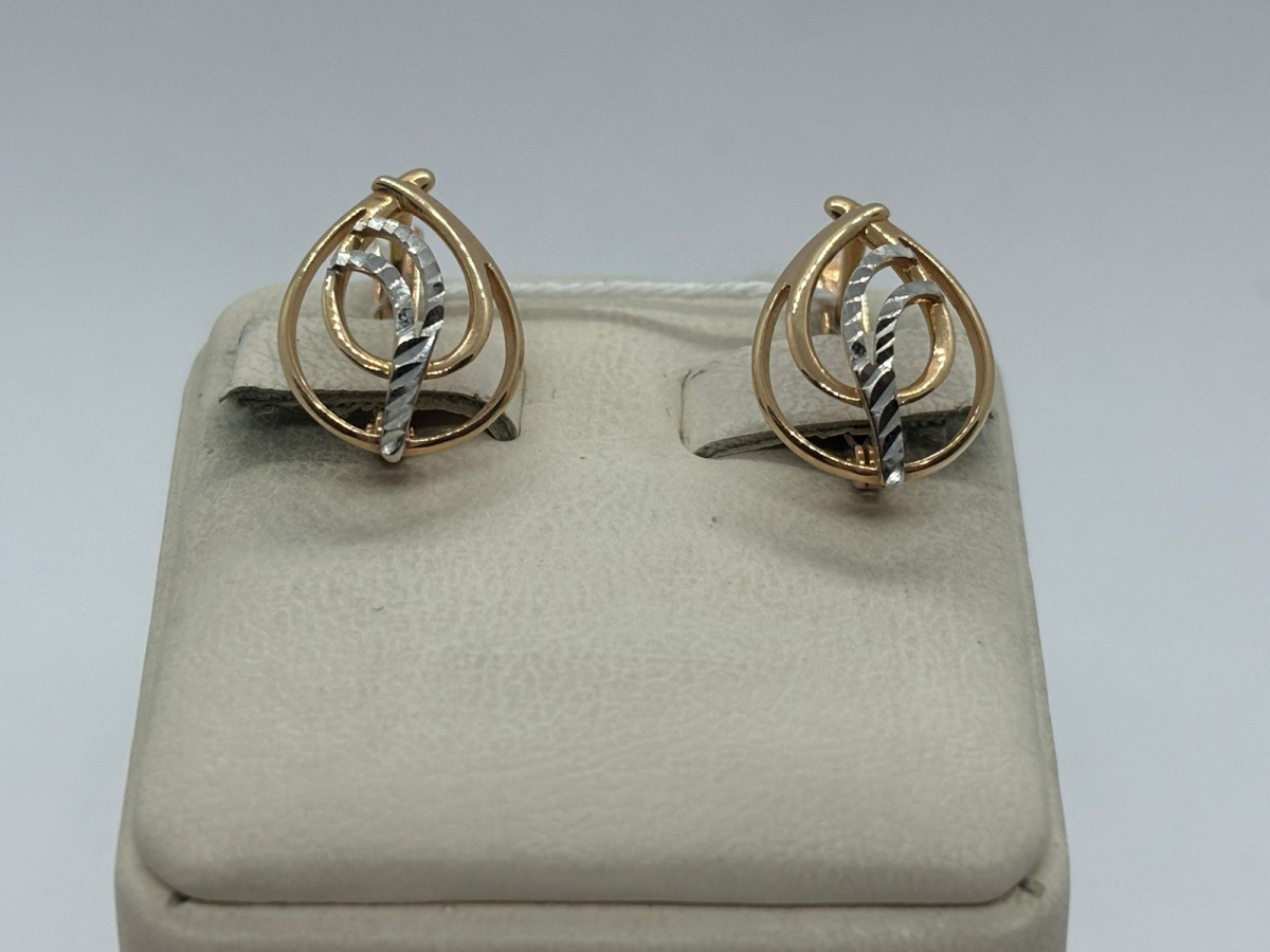 СБКМ585 СЕРЬГИ БЕЗ КАМНЯ (Au 585)