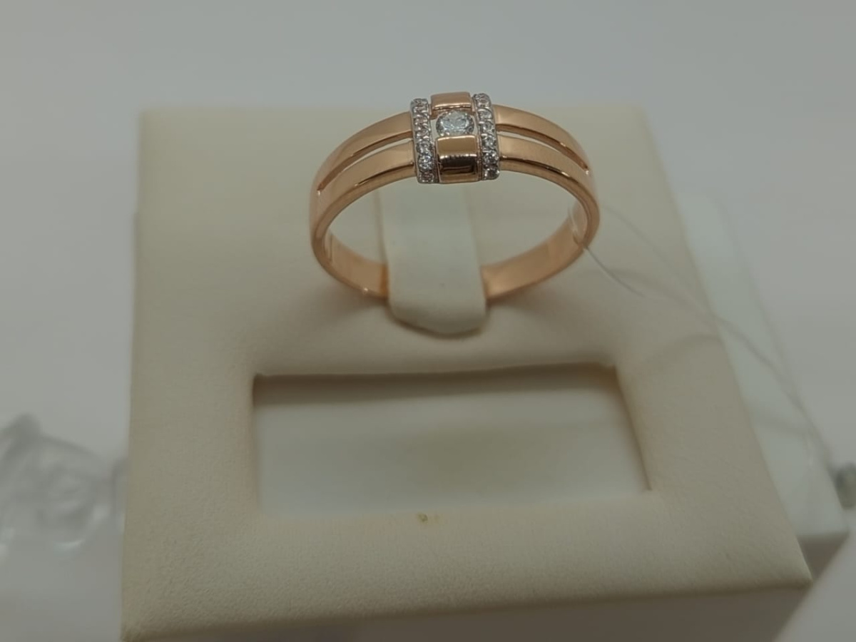 КОЛЬЦО С КАМНЯМИ (Au 585)