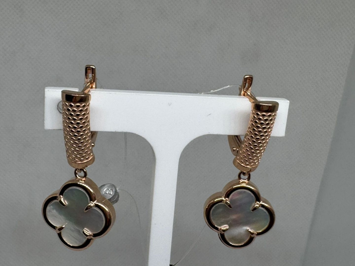 120228 п СЕРЬГИ ПЕРЛАМУТР (Au 585)