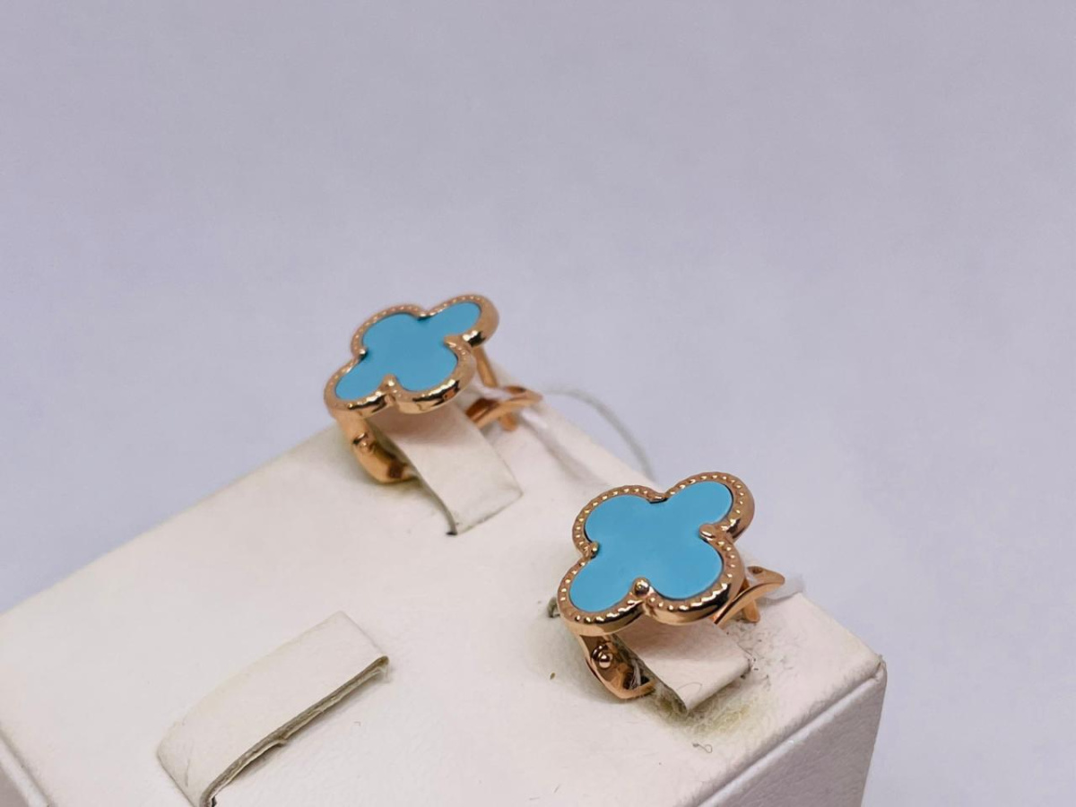 СКМ585 СЕРЬГИ С КАМНЕМ (Au 585)