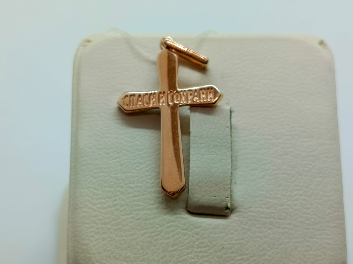 ПОДВЕСКА КРЕСТ без камня (Au 585)