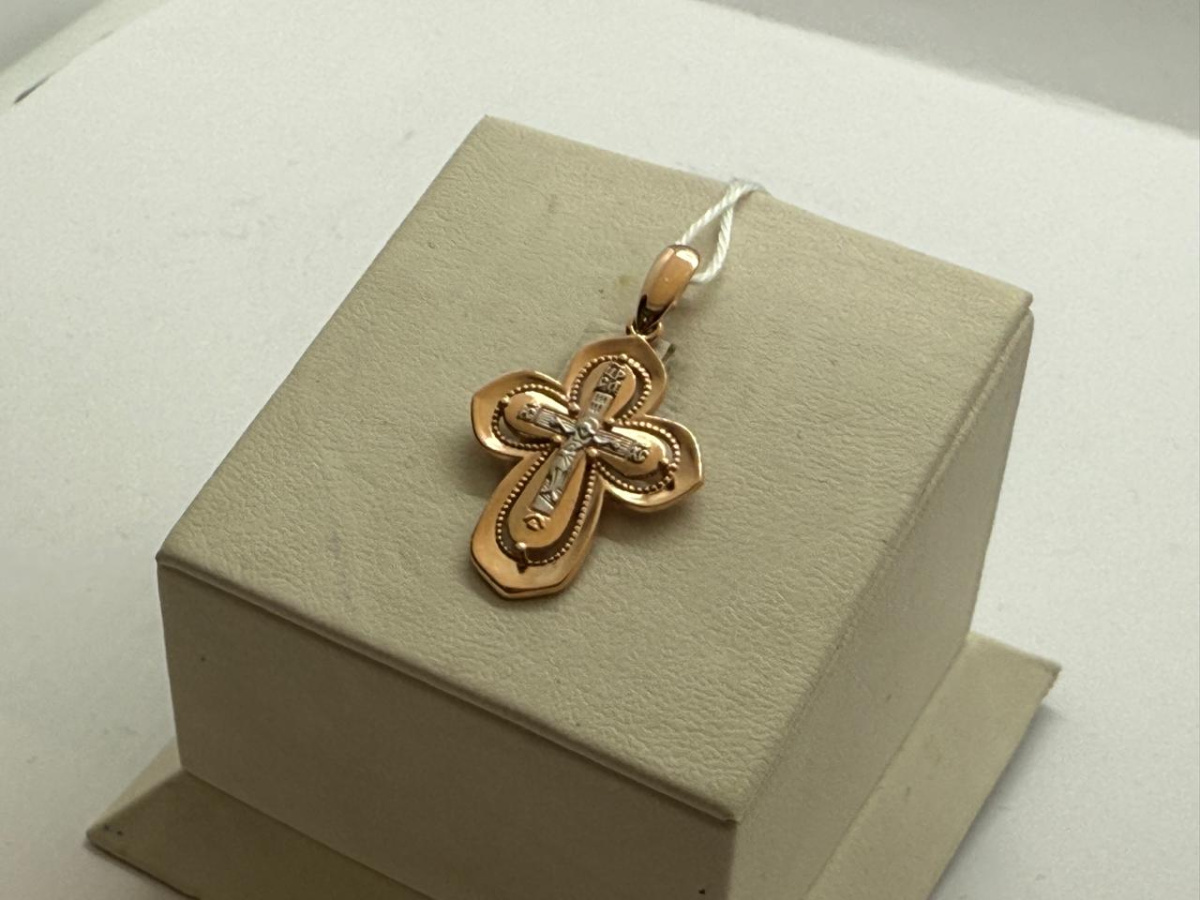 ПОДКБК585 ПОДВЕСКА КРЕСТ БЕЗ КАМНЯ (Au 585)