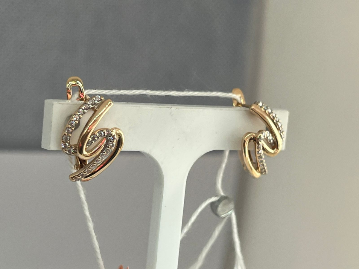 СКМИ585 СЕРЬГИ С КАМНЯМИ (Au 585)