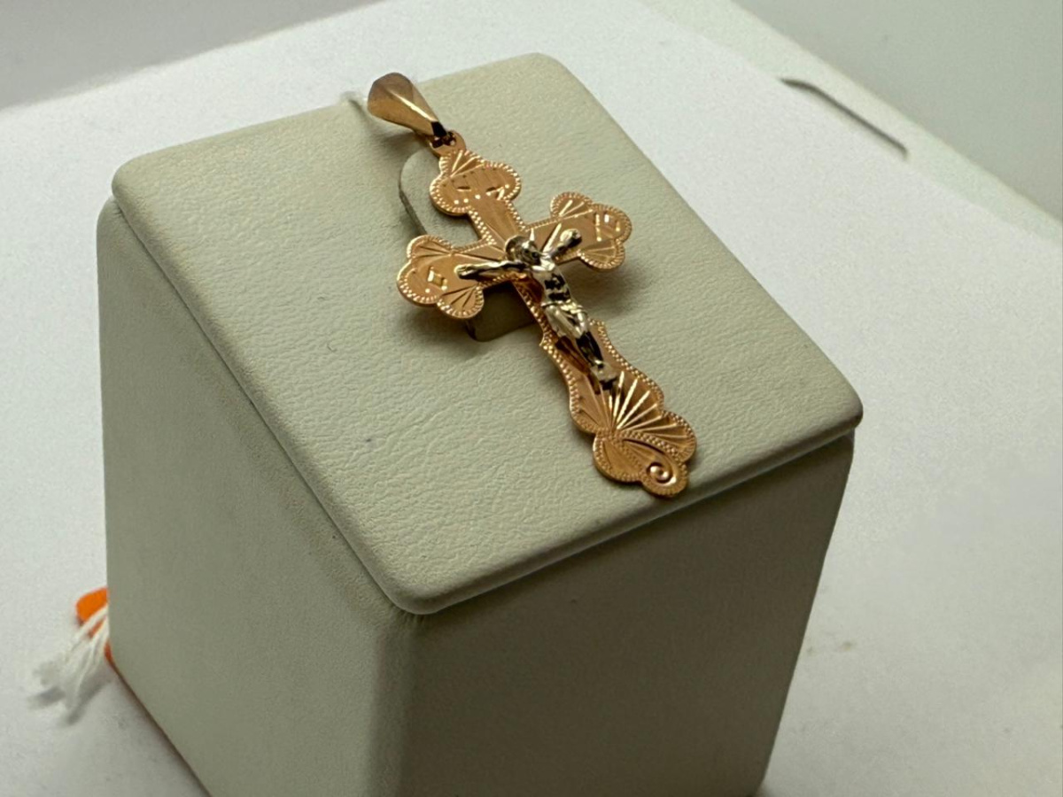 ПОДКБК585 ПОДВЕСКА КРЕСТ БЕЗ КАМНЯ (Au 585)