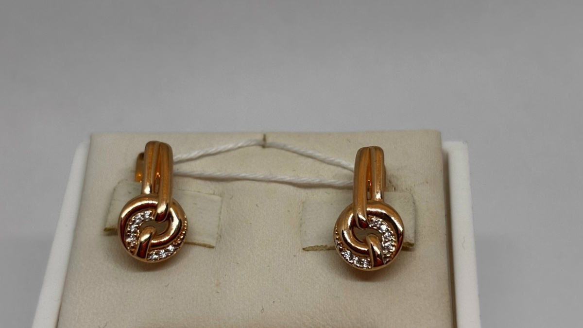 СКМИ585 СЕРЬГИ С КАМНЯМИ (Au 585)