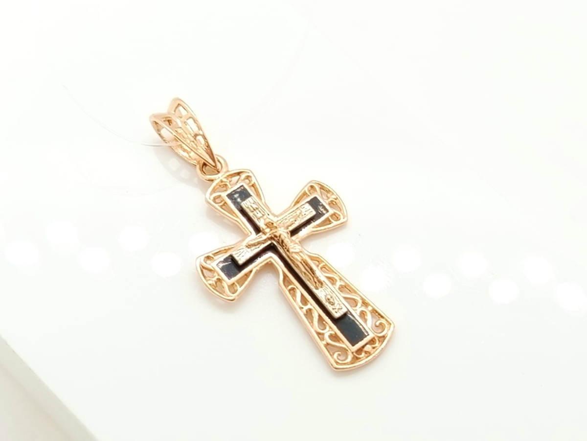 ПОДВЕСКА КРЕСТ Эмаль (Au 585)