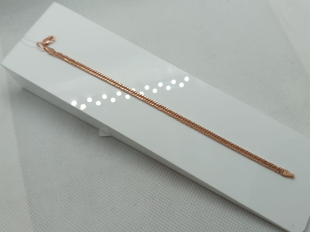 БРАСЛЕТ ПУСТОТЕЛЫЙ Панцирное двойное (Au 585)