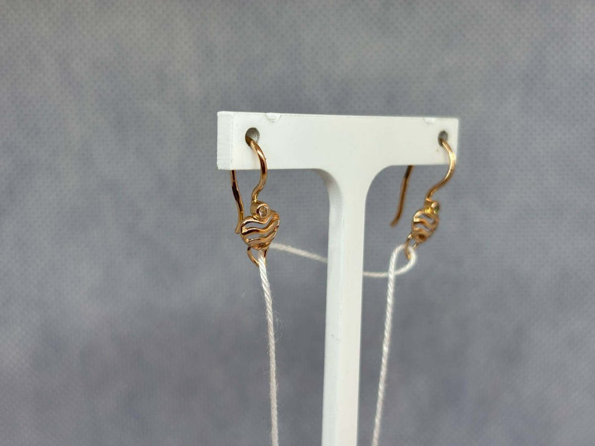 СКМ585 СЕРЬГИ С КАМНЕМ (Au 585)