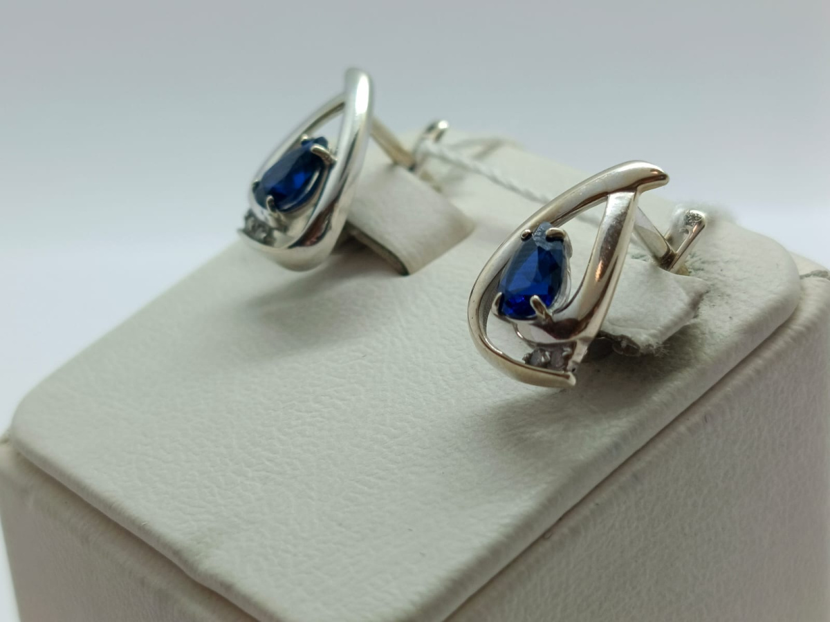 СКМИ585 СЕРЬГИ С КАМНЯМИ (Au 585)