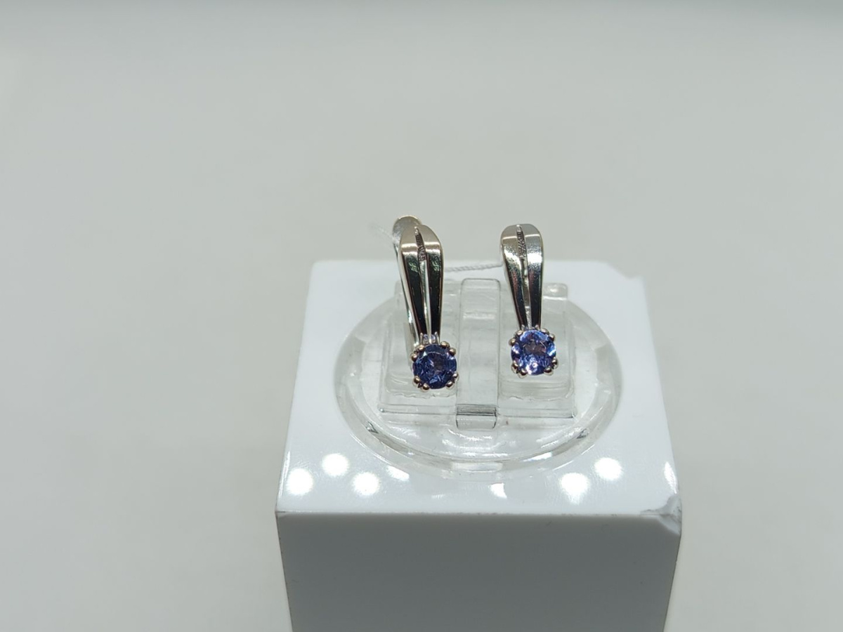 СКМ585 СЕРЬГИ С КАМНЕМ (Au 585)