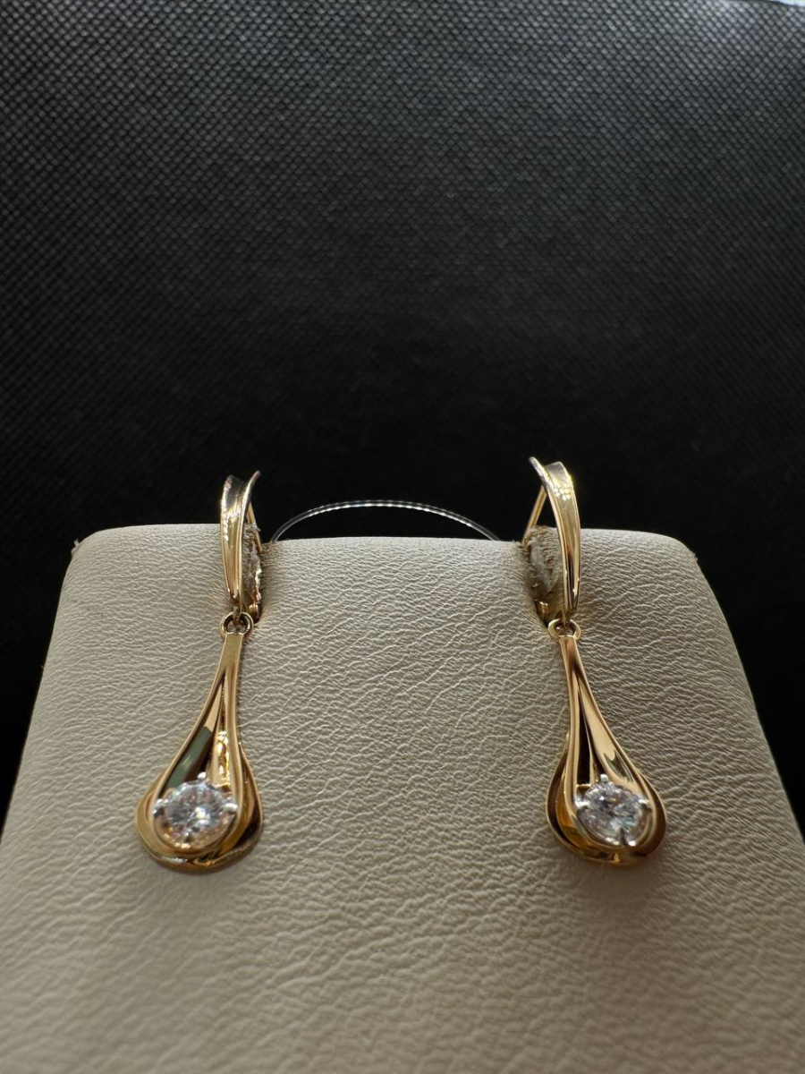 СЕРЬГИ С КАМНЕМ (Au 585)