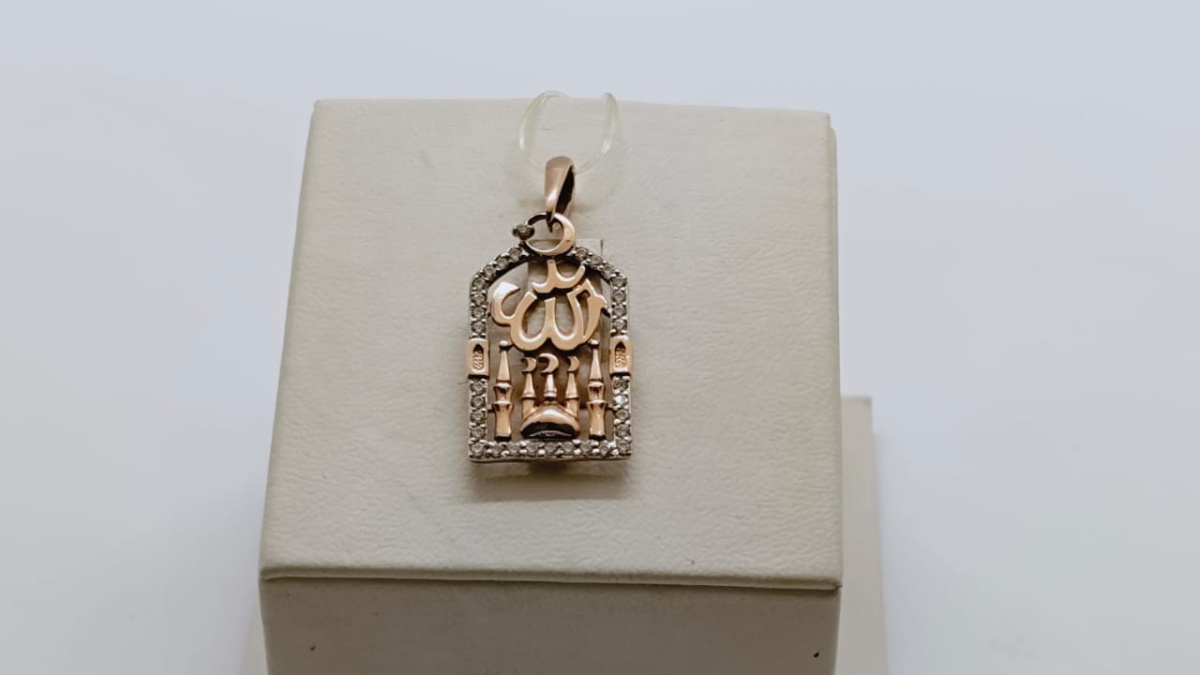 3-029 ПОДВЕСКА МЕЧЕТЬ с камнями (Au 585)