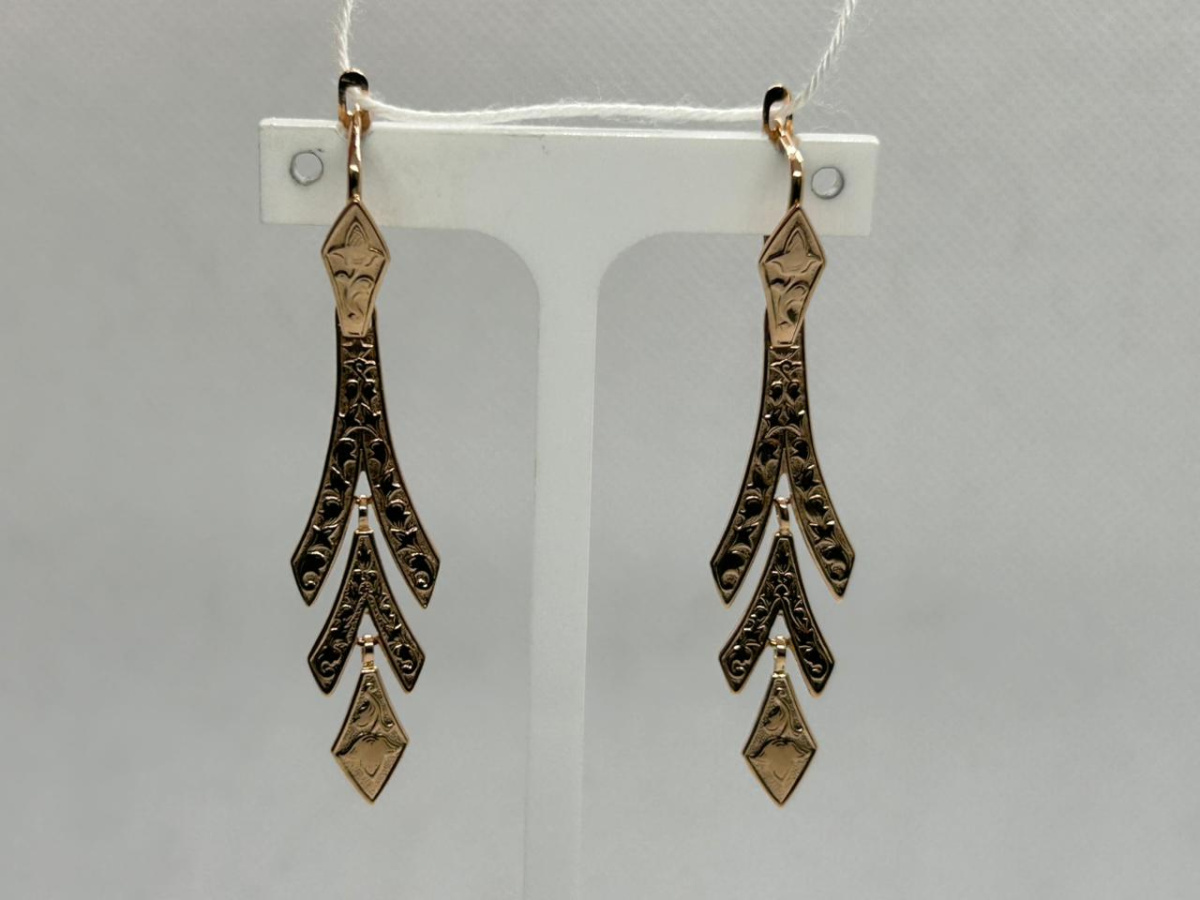 СБКМ585 СЕРЬГИ БЕЗ КАМНЯ (Au 585)