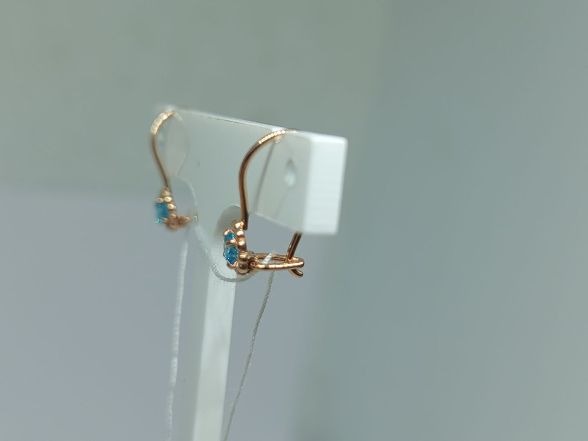 СКМ585 СЕРЬГИ С КАМНЕМ (Au 585)