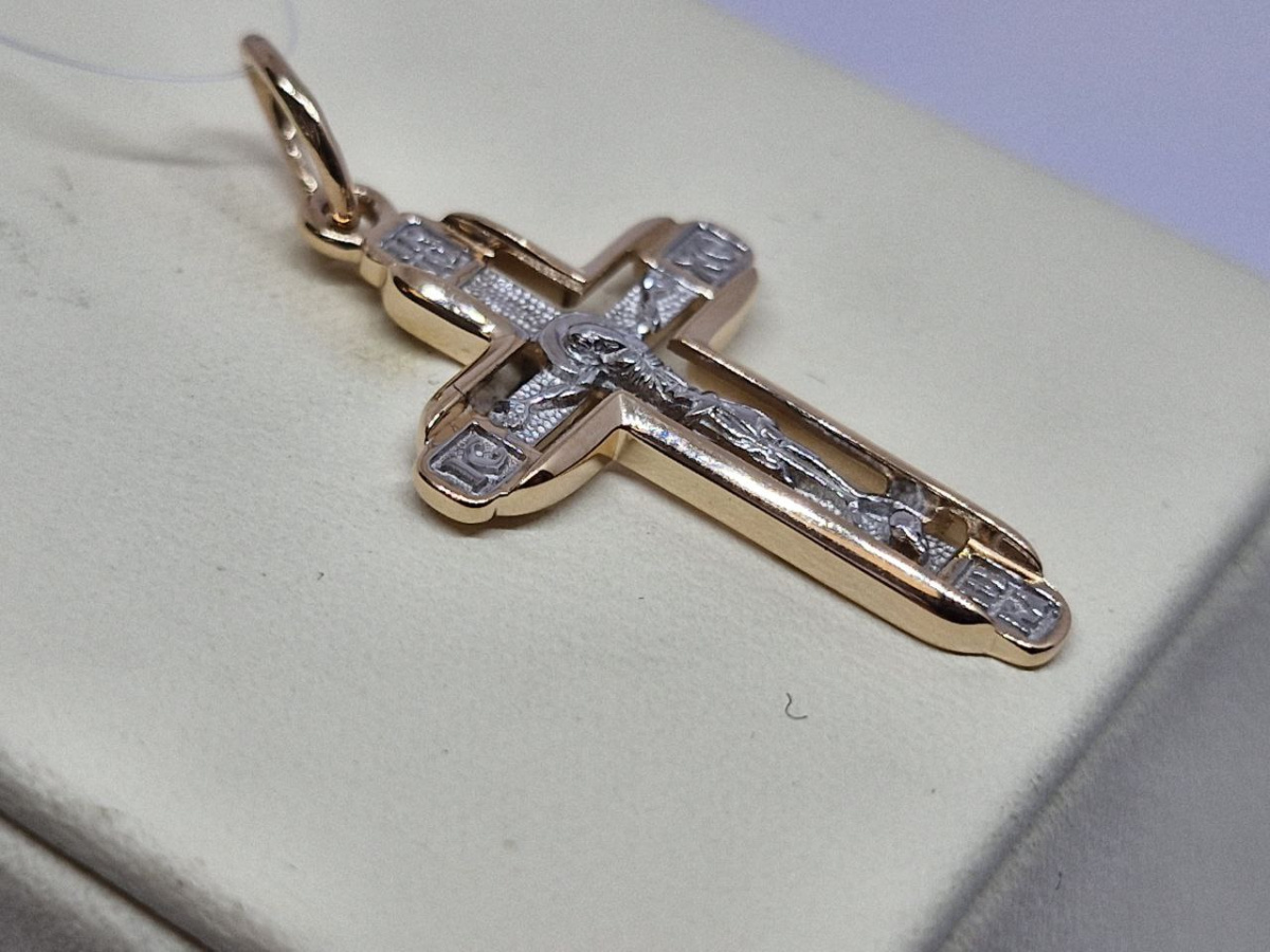 ПОДВЕСКА КРЕСТ без камня (Au 585)