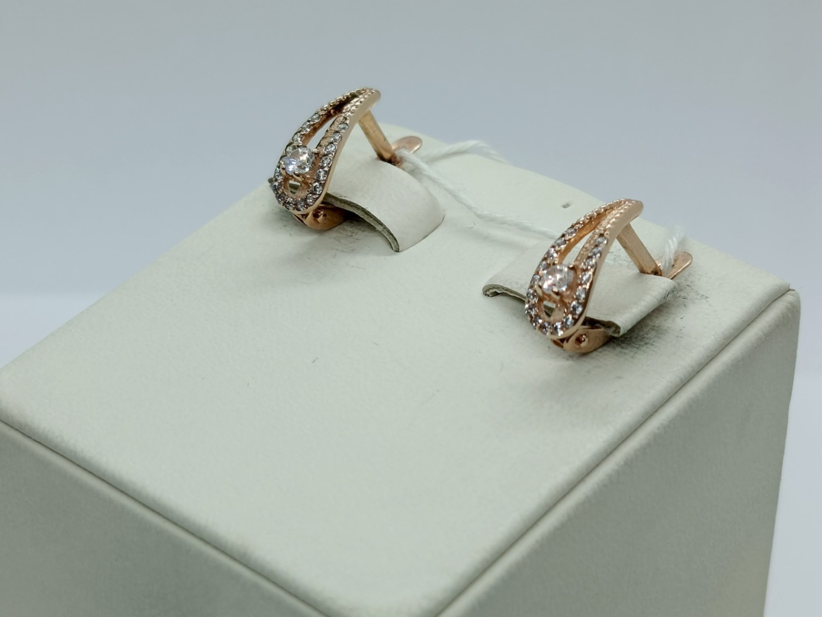 СКМИ375 СЕРЬГИ С КАМНЯМИ (Au 375)