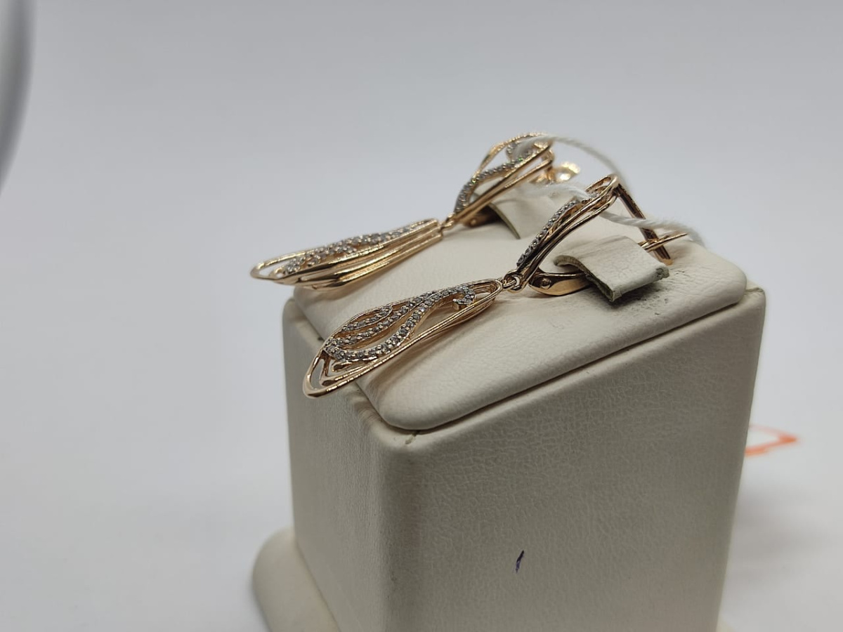 СКМИ585 СЕРЬГИ С КАМНЯМИ (Au 585)