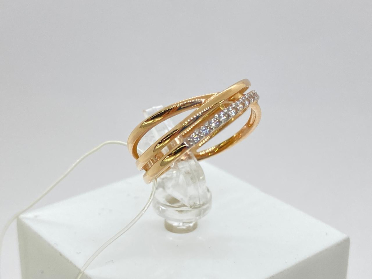 КОЛЬЦО С КАМНЯМИ (Au 585)