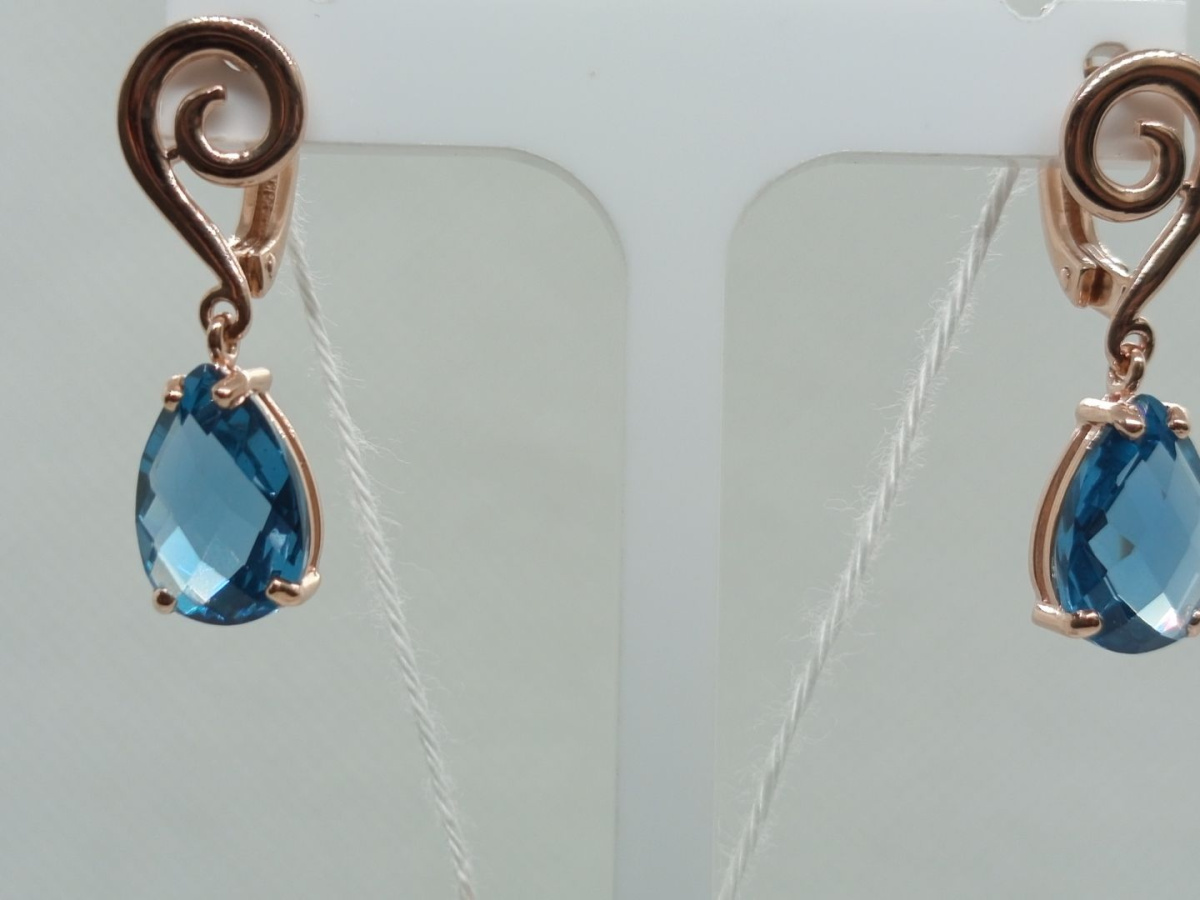 СЕРЬГИ С КАМНЕМ (Au 585)