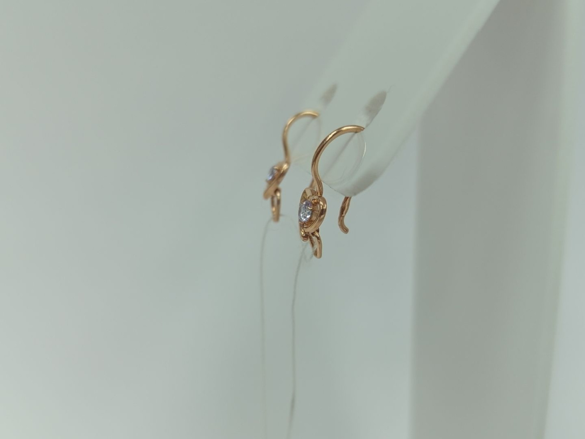 СКМ585 СЕРЬГИ С КАМНЕМ (Au 585)