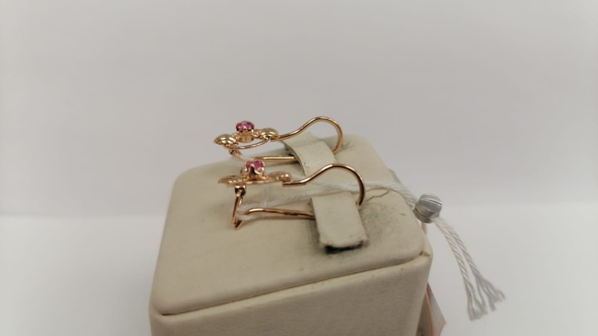 СКМ583 СЕРЬГИ С КАМНЕМ (Au 583)