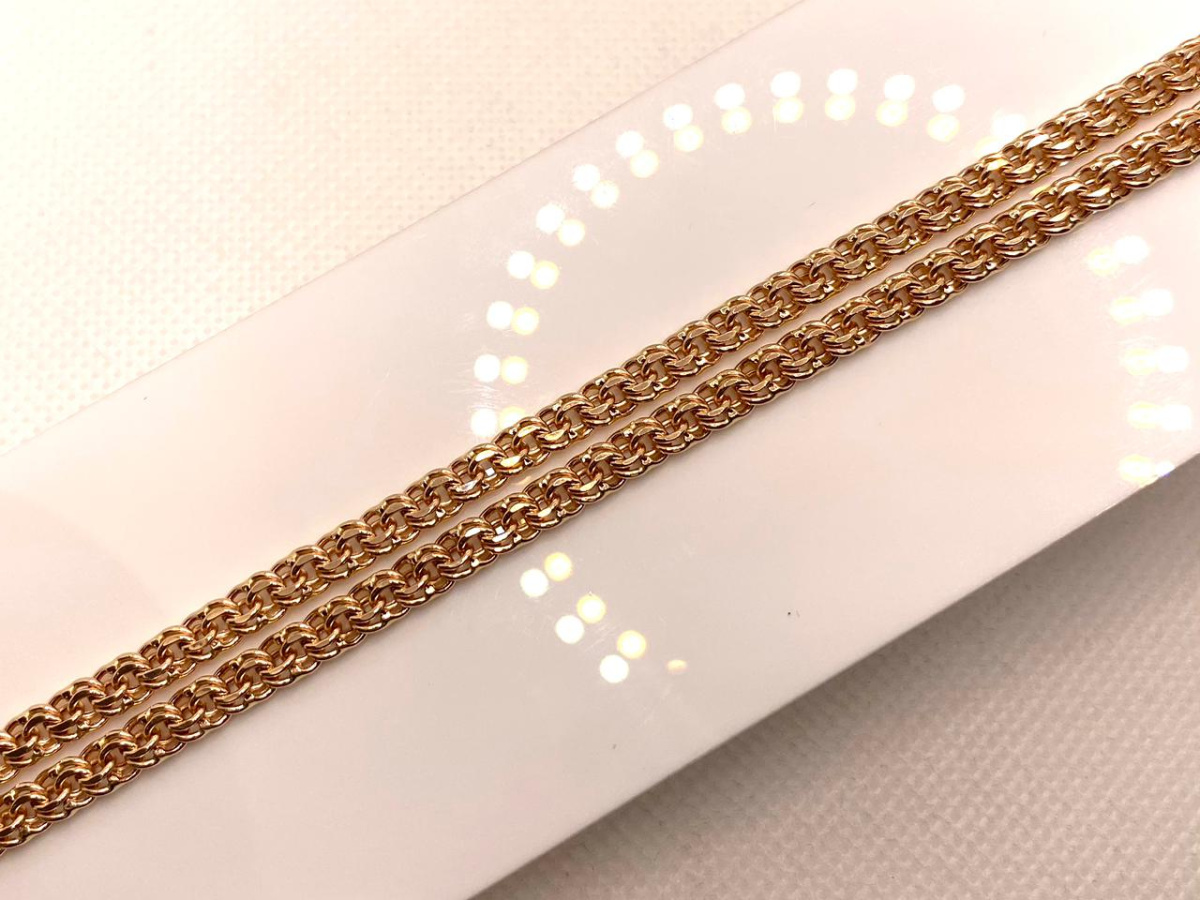 10070380150 ЦЕПЬ ПУСТОТЕЛАЯ Бисмарк (Au 585)