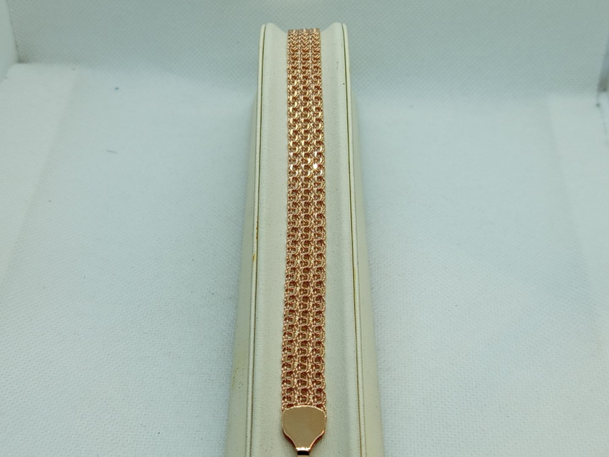 Бисмарк Б50 Трехрядный БРАСЛЕТ ПУСТОТЕЛЫЙ (Au 585)