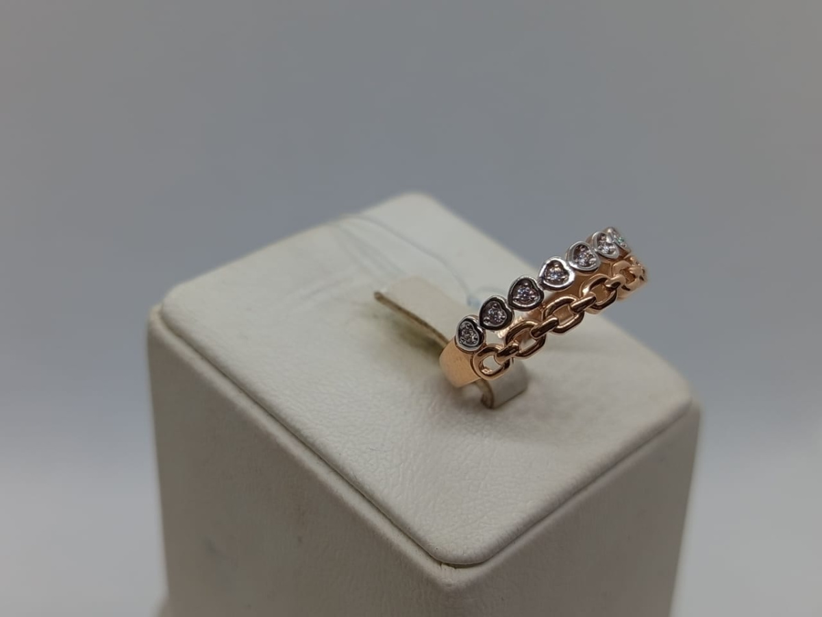 КОЛЬЦО С КАМНЯМИ (Au 585)