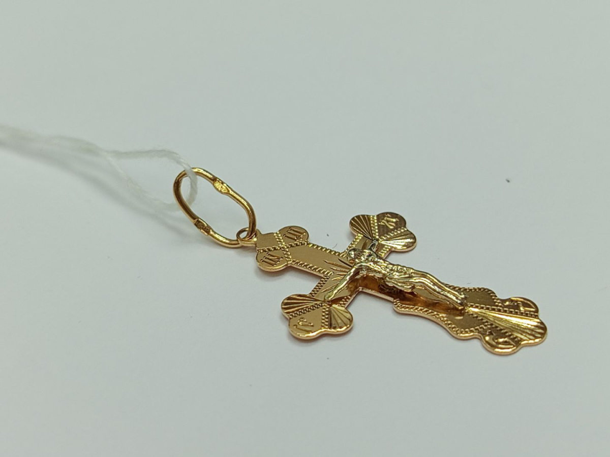 ПОДКБК585 ПОДВЕСКА КРЕСТ БЕЗ КАМНЯ (Au 585)