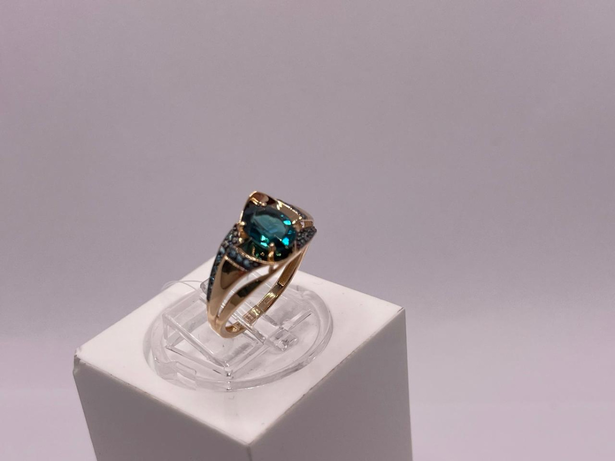 КОЛЬЦО С КАМНЯМИ (Au 585)