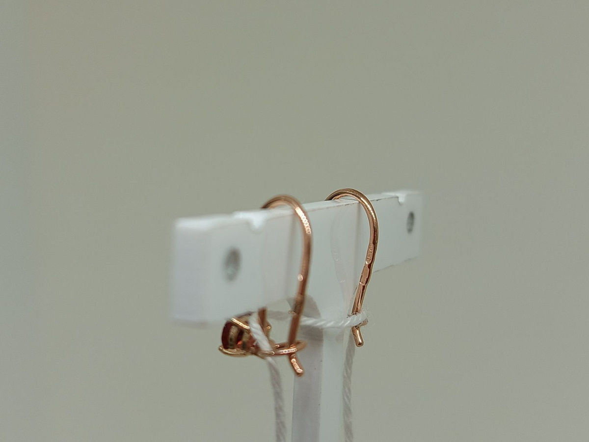 СКМ375 СЕРЬГИ С КАМНЕМ (Au 375)