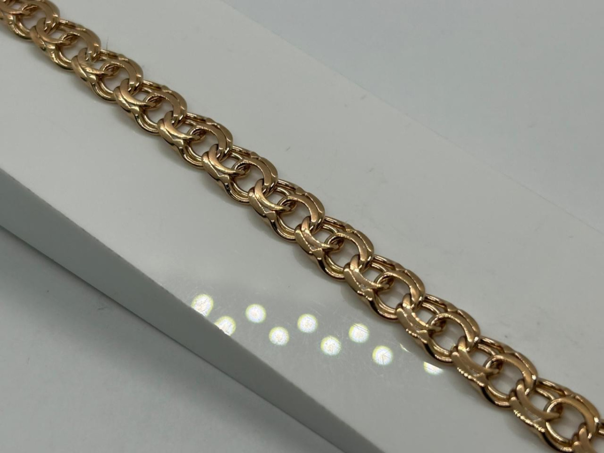 БЛБ585 БРАСЛЕТ ПОЛНОВЕСНЫЙ Бисмарк (Au 585)