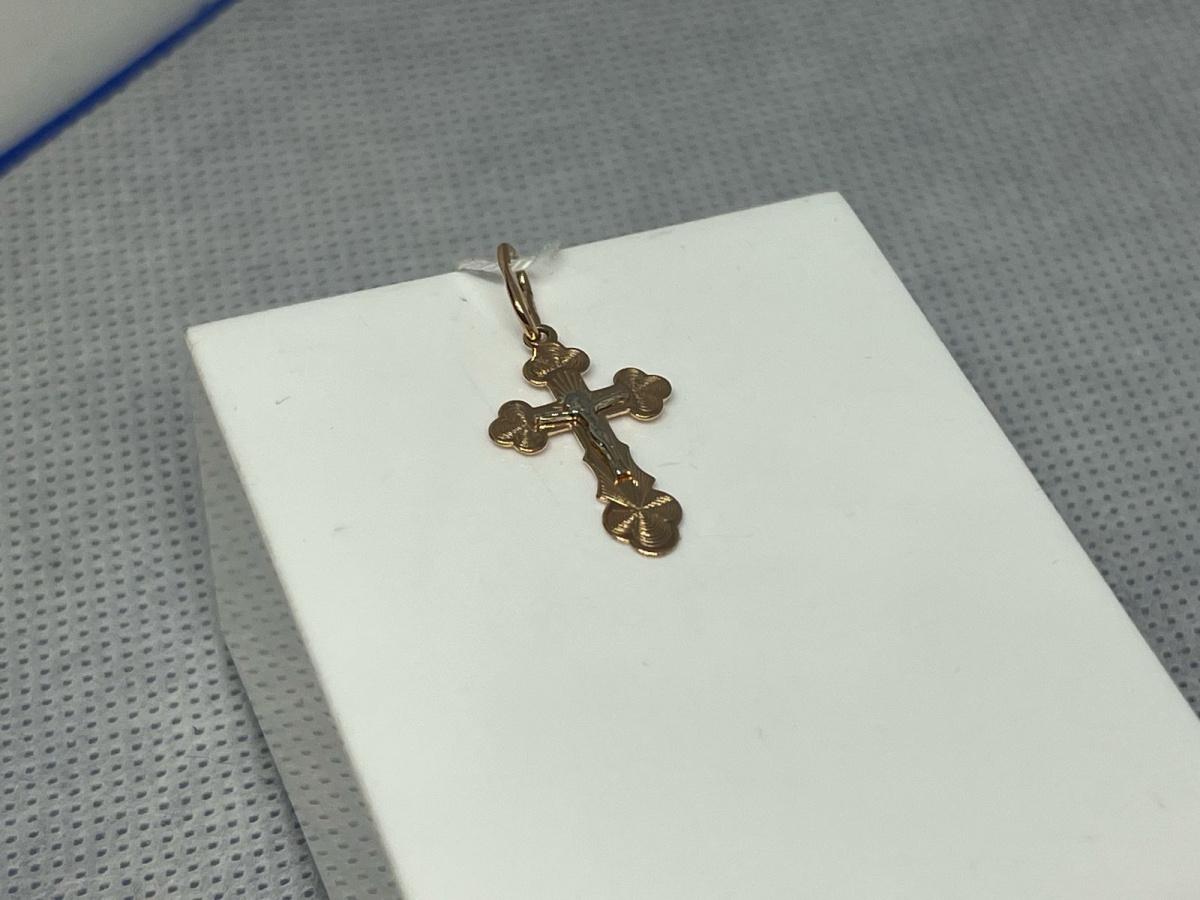 ПОДВЕСКА КРЕСТ БЕЗ КАМНЯ (Au 585)