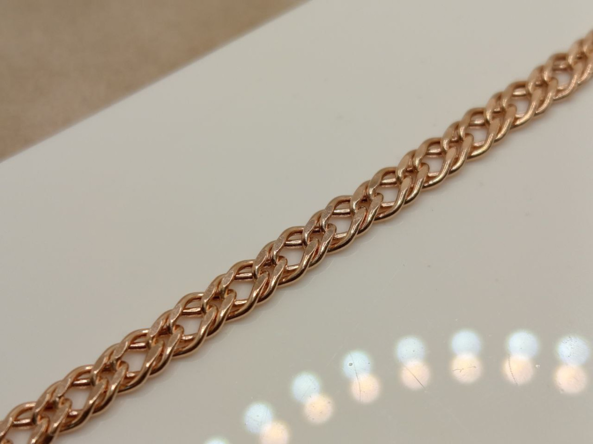 БРАСЛЕТ ПУСТОТЕЛЫЙ Ромб двойной (Au 585)