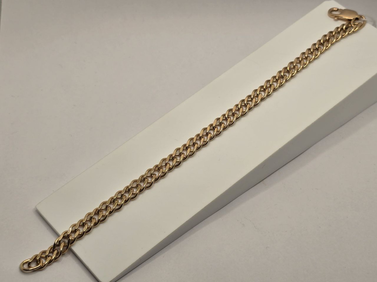 БРАСЛЕТ ПУСТОТЕЛЫЙ Ромб двойной Au 585