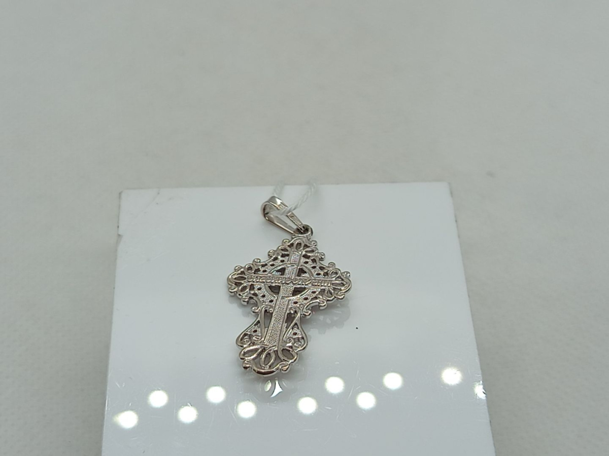 ПОДККИ585 ПОДВЕСКА КРЕСТ С КАМНЯМИ (Au 585)