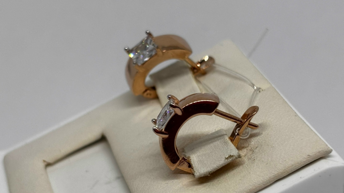 СЕРЬГИ С КАМНЕМ (Au 585)